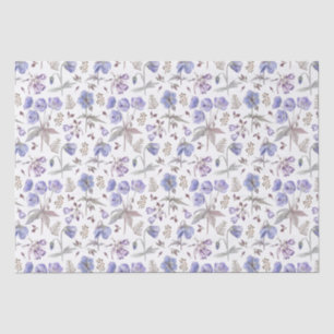 Papel De Seda Flor de Campo Roxa Estilosa e Elegante em Aquarela