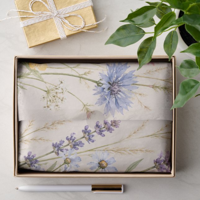 Papel De Seda Flor de Campo Vintage (Presente)