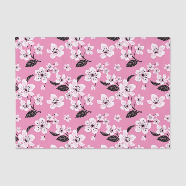 PAPEL DE SEDA FLOR DE CEREJEIRA - SAKURA (ROSA CLARO) (Frente )