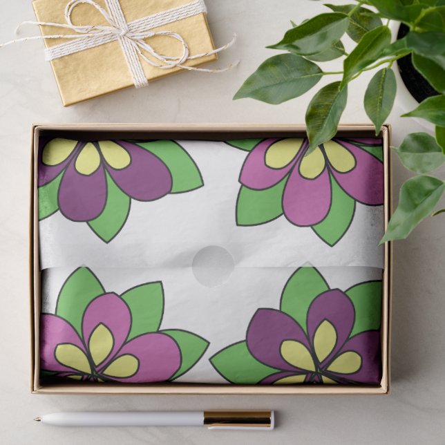 Papel De Seda Flor de Clematite Roxa (Presente)