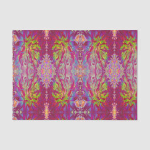 Papel De Seda Flor de Dália Magenta e Amarela Psicodélica