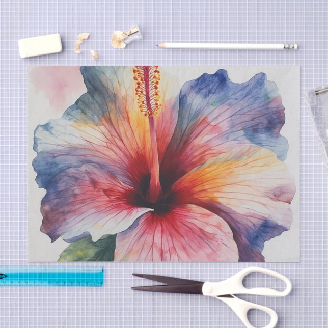 Papel De Seda Flor de Hibisco (Arte )