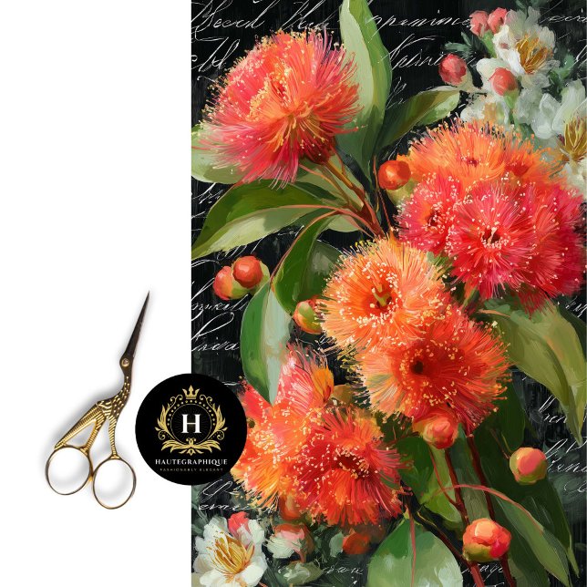 Papel De Seda Flor de Laranja Vermelha Decoupage Gumnut (Create DIY Journal Covers Bursting with Blooms)