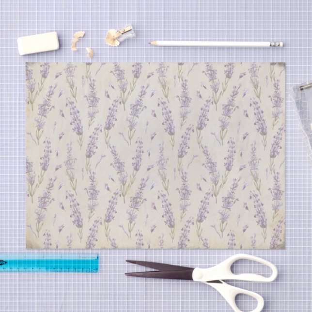 Papel De Seda Flor de Lavanda Antiga (Arte )
