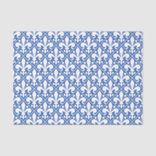 Papel De Seda Flor de lis francesa azul e branca bonito