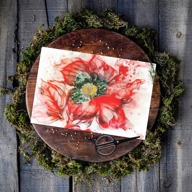 Papel De Seda Flor de Macro de Cor Vermelha Desvanecida (Criador carregado)