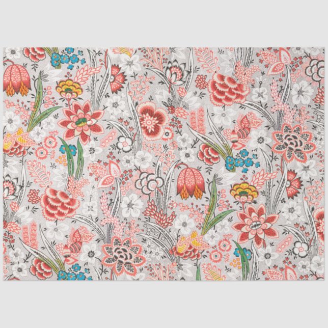 PAPEL DE SEDA FLOR DE TULIPAS SELVAGENS AMARELAS AZUIS VERMELHAS (Frente )