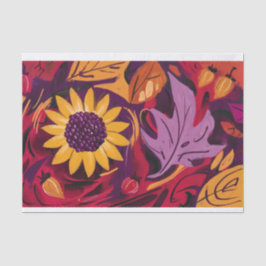 Papel De Seda Flor de Tumbleflower, Flores de Outono Pintadas Ru