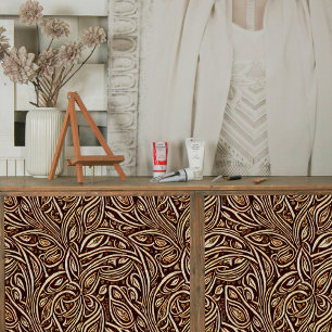 Papel De Seda Flor e Folhas rolam na Decoupage da Madeira