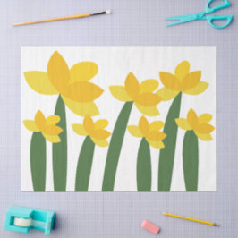 Papel De Seda Flor Floral Narciso Amarelo
