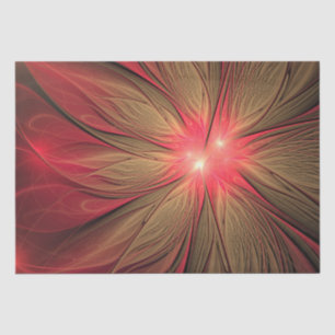 Papel De Seda Flor fractal de fanfarrão vermelho