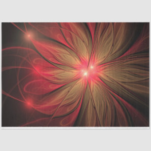 Papel De Seda Flor fractal de fanfarrão vermelho