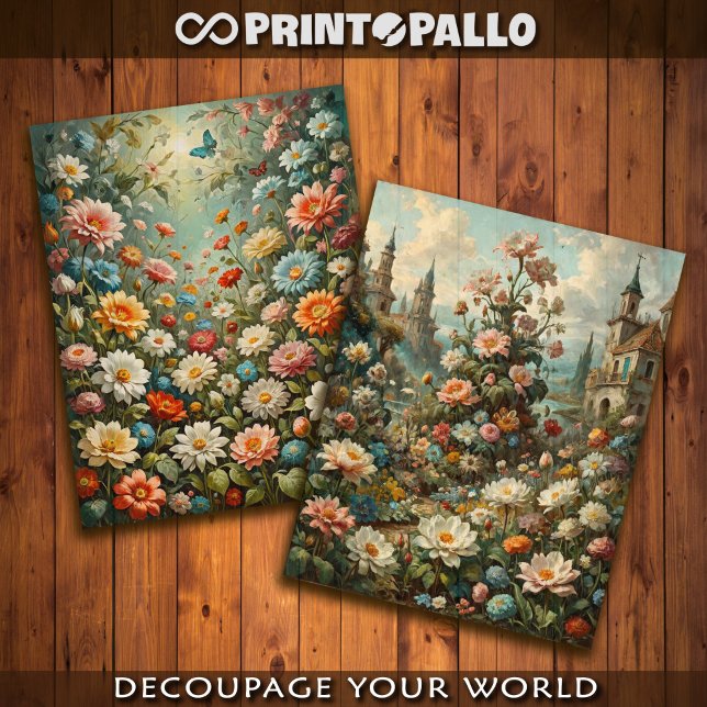 Papel De Seda Flor galore com castelo (Criador carregado)