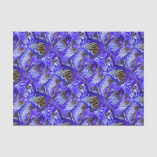 Papel De Seda Flor Íris Roxo/Inclinado/Com Teles /