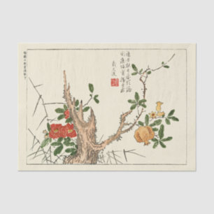 Papel De Seda Flor Japonês Anterior para Desligamento ou Present