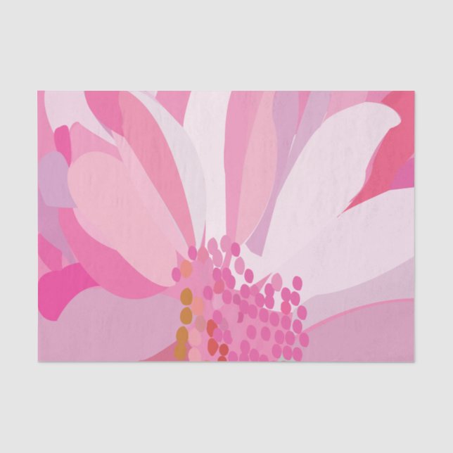 Papel De Seda Flor Margarida Rosa  (Frente )