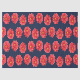 Papel De Seda Flor rosa dahlia em azul
