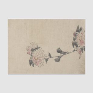 Papel De Seda Flor rosa e brilho em baixo palco por Hokusai