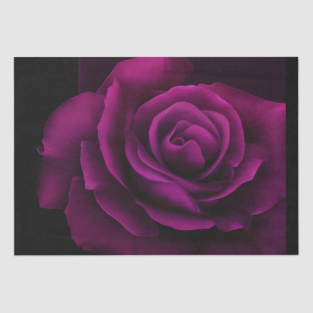 Papel De Seda Flor Rosa vermelha Roxo-Gótica (Frente )