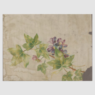 Papel De Seda Flor Roxo e Folhas na Desduplicação Distante