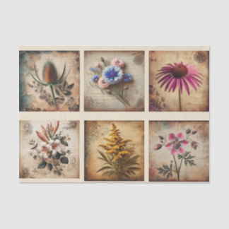 Papel De Seda Flor selvagem em fundo angustiado