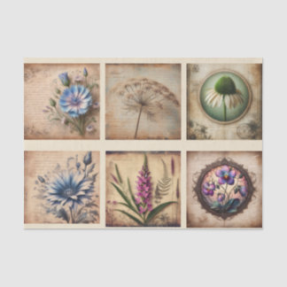 Papel De Seda Flor selvagem em fundo angustiado