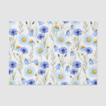 Flor Silvestre Aquarela Azul
