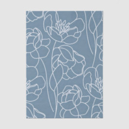 Papel De Seda Flor silvestre azul moderna