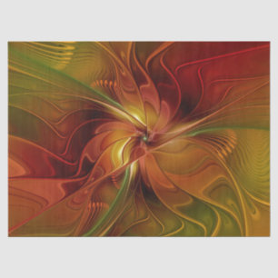 Papel De Seda Flor verde-laranja-abstrato Vermelho Castanho-Cast