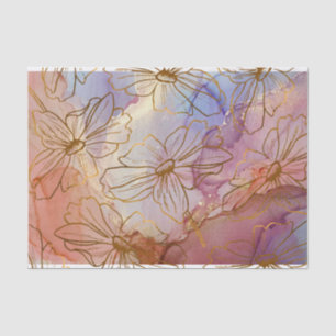 Papel De Seda Florais de folha de ouro em Abstrato cor