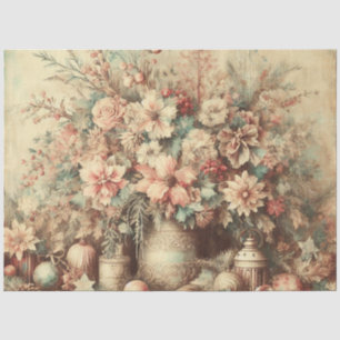 Papel De Seda Florais de Natal Vintage Decoupage
