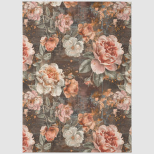 Papel De Seda Florais Decoupage Rústico País Vintage Elegante
