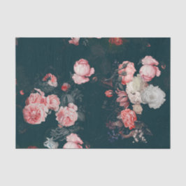 Papel De Seda Florais Escuros Elegantes Vintage 