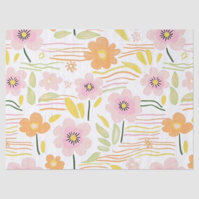 Papel De Seda Florais Pastel Retrô (7) (Frente )