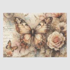 Papel De Seda Florais Rústicos Elegantes & Decoupage Vintage com