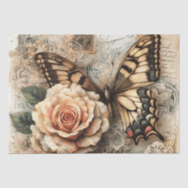 Papel De Seda Florais Rústicos Elegantes & Decoupage Vintage com