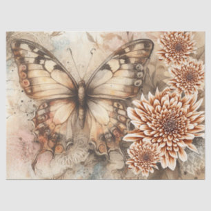 Papel De Seda Florais Rústicos Elegantes & Decoupagem Vintage co