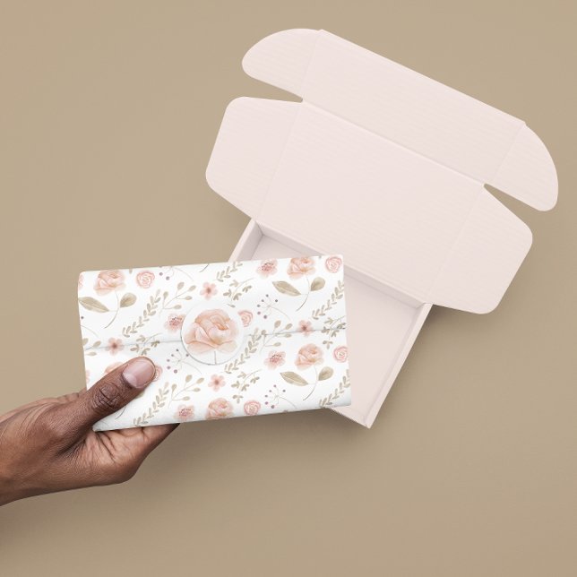 Papel de Seda Floral Aquarela (Celebrate someone special with this beautiful watercolor floral tissue paper! )