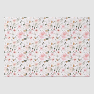 Papel De Seda Floral aquarela moderna boho