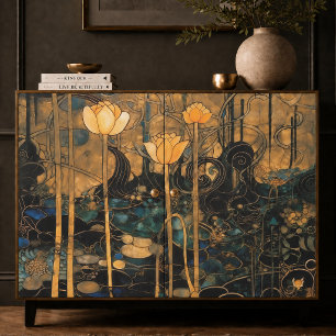 Papel de Seda Floral Art Nouveau Vintage