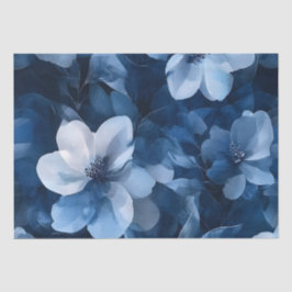 Papel De Seda Floral Azul Atormentado