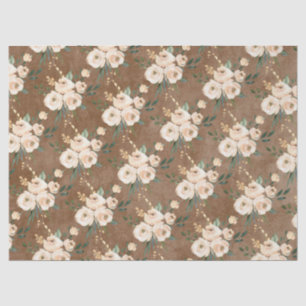 Papel De Seda Floral Beige Blush em Brown Wedding 