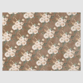 Papel De Seda Floral Beige Brown Wedding