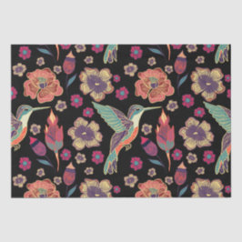 Papel De Seda Floral Bird Design | Trabalho de arte inspirado na