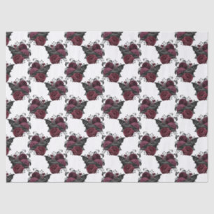 Papel De Seda Floral Black Raven na Decoupage Branca
