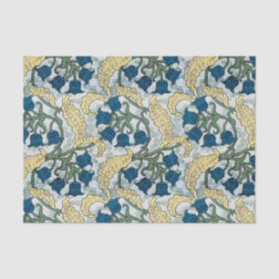 Papel De Seda Floral Blue Flowers Lily Valley Repetindo