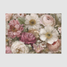 Floral Boho Vintage Rosa Branco Rústico