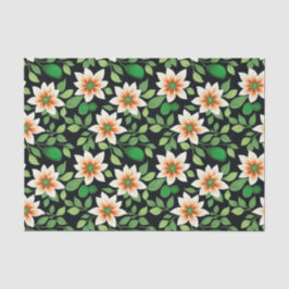 Papel De Seda Floral Branco Moderno