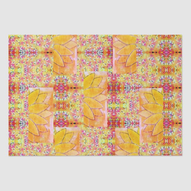 Papel De Seda Floral Colorida (Frente )