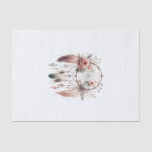 Papel De Seda Floral Crystal Feather Dreamcatcher Boho